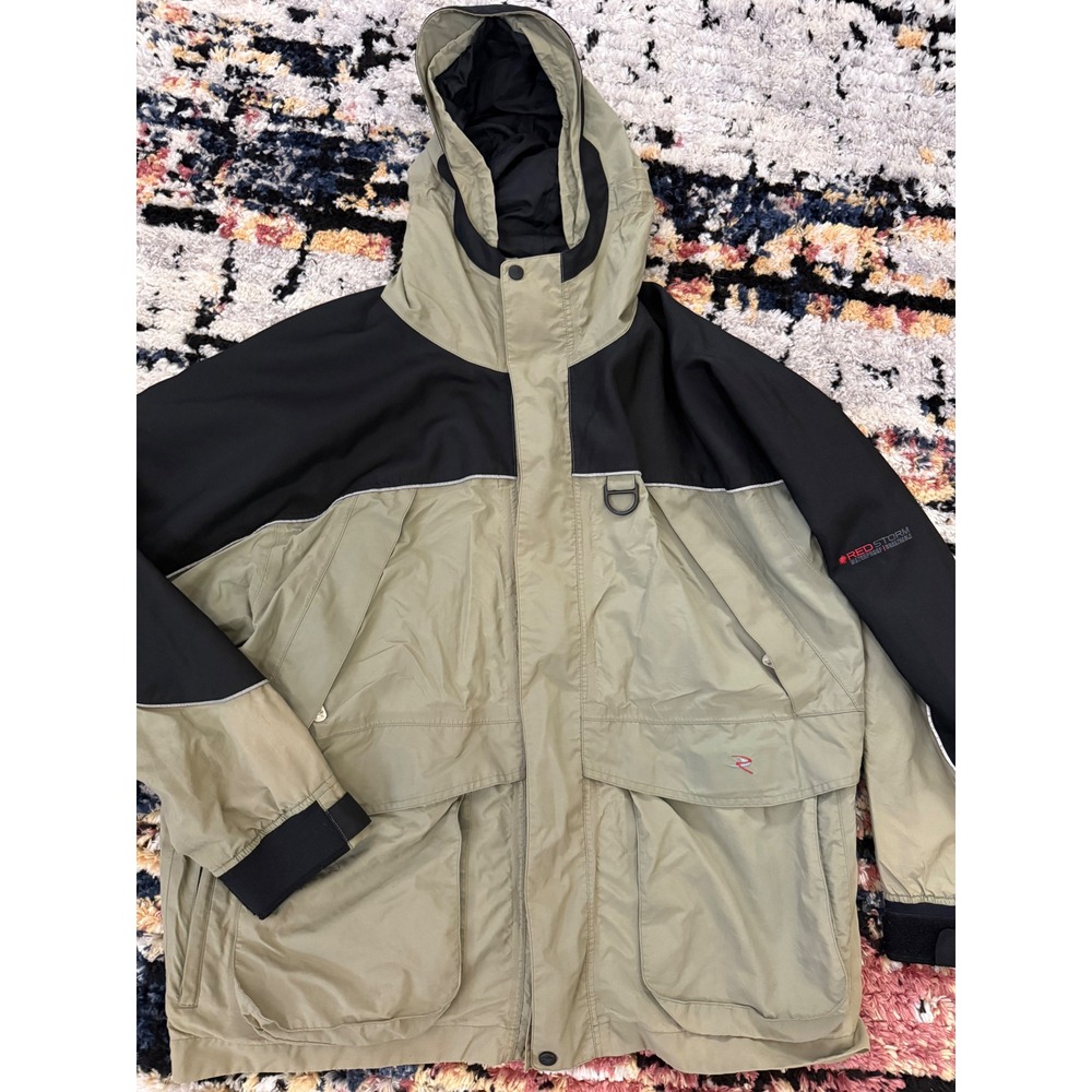 Redington RedStorm Waterproof Wading Fishing Jacket Mens Large Sage Green Black